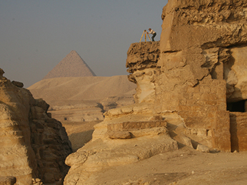 Glen Dash surveying Giza